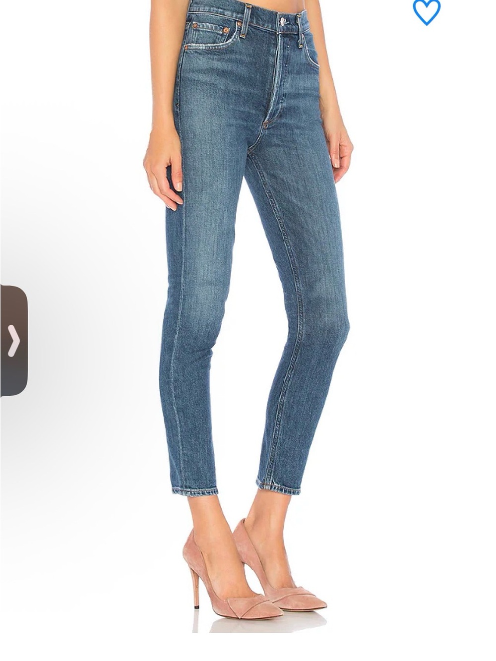 Agolde Cropped High-Rise Skinny Jeans in Denim Blue